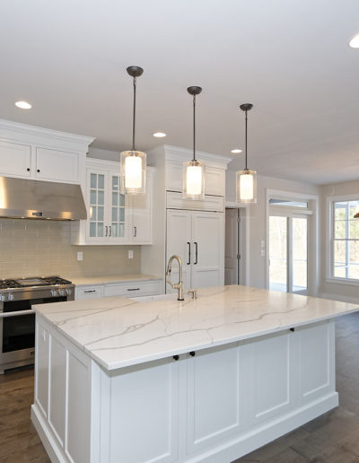 white kitchen with island