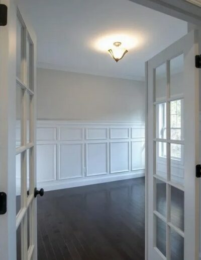 french doors opening to dining room