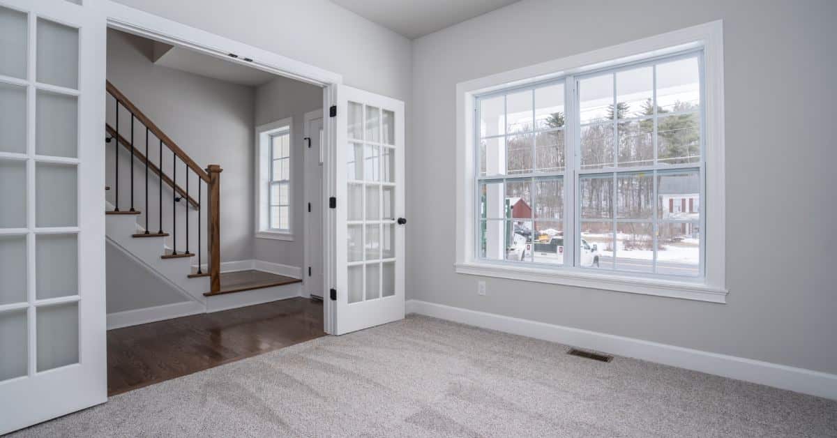 the inside of an empty house in the winter