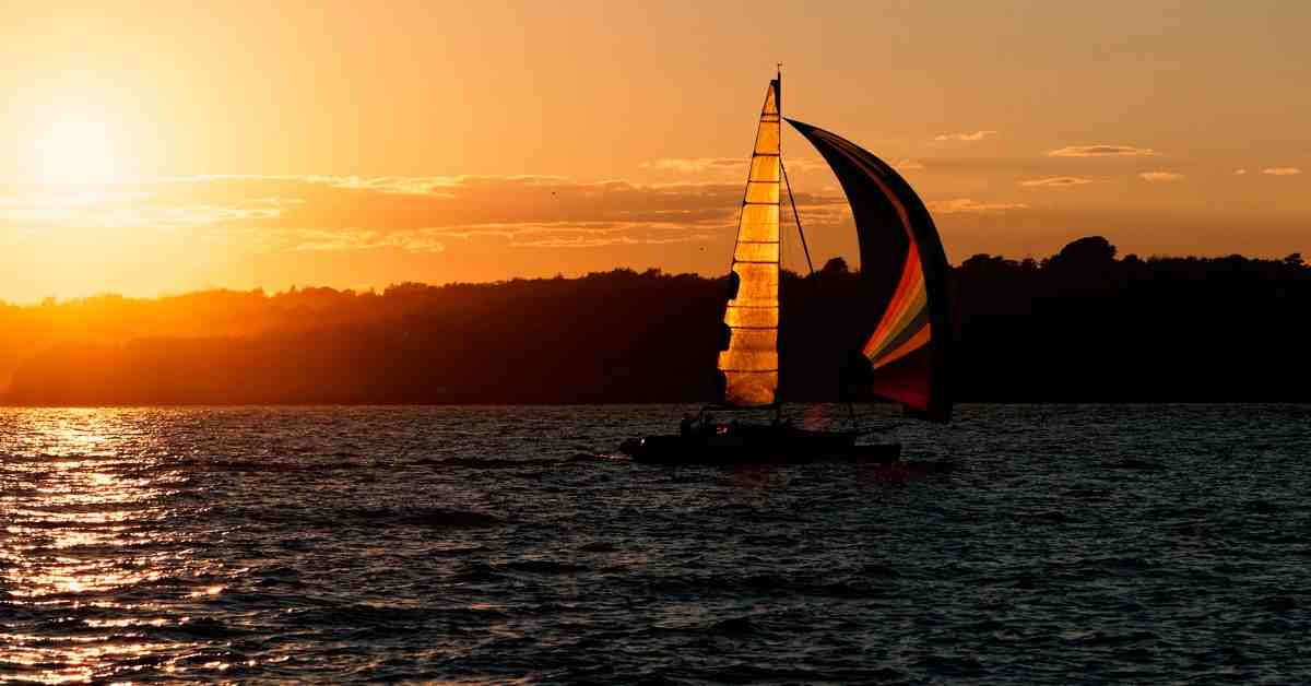 sailboat at sunset