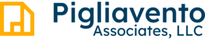 blue pigliaveno associates logo with yellow house icon