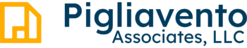 blue pigliaveno associates logo with yellow house icon
